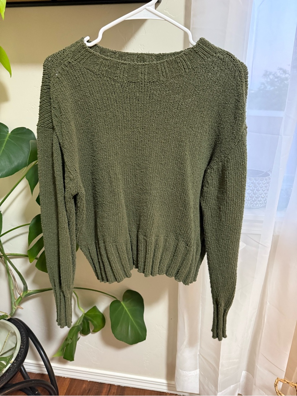 J. Crew Olive Crewneck Knit Sweater